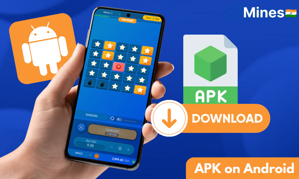 Instructions for downloading the Mines APK file to Android devices